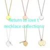 Designer Double Herat Love Necklace Fore Woman Rostfritt stål Kedjemärke smycken Par gåva med blå låda utsökt hantverk tjänsteman