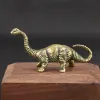Dinosauro Jurássico de Brass sólida Dinosauro Pequena estátua Office Desktop Ornamentos de chá Artesanato de animais Figuras de animais miniaturas infantis presentes de brinquedo