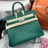 Sac à main Crocodile Leather 7a Qualité Guluo Green Sac authentique sac à main potentiel sac High Grade BAGJ3V9