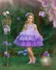 Ombre Lavender Flower Girls Dresses Sequins Mini Girl Pageants Toddler Kids First Complely Dress