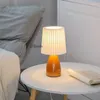 Table Lamps Milkshake Bedroom Night Lamp DESK LIGHT E27 Pleats LED INS Floor Girl Bedside Ceramic Indoor Lighting Lights