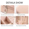 Dragkedja smycken Box Wedding Birthday Party Gift Leather Travel Smyckesfodral med namn Bridesmaid Förslagsmycken Holder för han