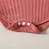Kleidung Sets Mode Baby Girls Summer Outfit Rüschenhülse gerippte Strampler Blumen Culottes Stirnband 0-24 Monate