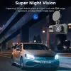 3Lens DashCam For Vehicle WIFI Rear View Camera 1080P Rotatable Lens Car Dvr Video Recorder Night Vision24H Car Assecories