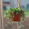 Nouveau panier de fleurs en plastique réutilisable Pot de fleur suspendu octogonal extérieur décoratif pratique