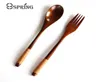 2Pcs Wooden Spoon Fork Set Portable Cutlery Set Wood Spoon Salad Fork Japanese Style Dinnerware Set Wooden Utensils Tableware3765787