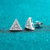 Stud Earrings JECIRCON 1 Carat Moissanite For Women Simple Triangular Diamond Platinum Ear Studs 925 Sterling Silver Wedding Jewelry