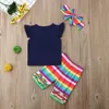 Kläduppsättningar Småbarn Baby Girl Outfits Clothes Summer Tshirt Topspants Kort 3st Set2761124 Drop Delivery Kids Maternity DHCAA