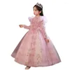Mädchenkleider Blumenjunge Abendkleid Langarmed Fairy Birthday Prinzessin Klavier Gastgeber Pengpeng Sha Performance