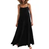 Abiti casual Donne estive sciolte abiti maxi sexy spaghetti cinghia boho spiaggia giubbotto senza maniche femminile