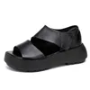 Chic Summer Sandal Women Thick Sole Sandals Platform Wedges Womens Fish Mouth Shoes Casual Sandles Heels Flip Flop 240228