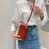 Bolsos de hombro Teléfono móvil con Metal Apertura Crossbody Women Mini PU Cuero bolso de mensajero para niñas Regalo