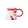 Tazze creative calzino natalizio a forma di tazza deliziosa espresso latte ceramica spot pupa da snowman tazza per la colazione latte regalo di Natale regalo di Natale