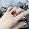 Cluster Anneaux Springlady Rich Woman's Happy Luxury Pigeon Blood Ruby Ring 13 mm Fashion Goddess accessoires pour les femmes Sale