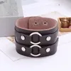 Pulseira 1pc de couro genuíno estilo punk punk pulseira de couro duplo em camadas para homens mulheres ano de Natal Festa de aniversário presentes