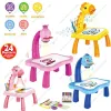 Kids Led Projector Art Drawing Table Light Toy for Children Painting Board Small Desk Educational Learning Paint Tool Craft