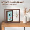 Frames 360 Grad Rotation Burr kostenlos PO Display Frame Doppelte hölzerne Seiten 6 im Bild Valentinstag Geschenk Desktop Orament