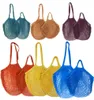 Shopping Bags Mesh Net Handbags Shopper Tote Vegetable Fruits Grocery BagsString Reusable Storage BagsOrganizer 100pcs T1I30932306324