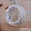 Кластерные кольца 925 Стерлинги Сер В переплетенном веб -кольце для женского модного шарма