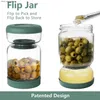 Food Jars Canisters lass Pickles Jar with Lids Strainer Olives Hourlass Ju Food Storae Kimchi Container Jalapenos Fermentation Kitchen Separator L49