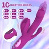 Kaninvibrator för kvinnor, puwcbze g spot dildo vibrator med 10 kraftfulla vibrationer 8 tryckande tung som slickar vuxna sexleksaker för par