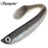 Spinpoler Shad Lere Fishing Bait 55 mm 80 mm 95 mm Double couleur Wobblers Rubber Fish Silicone Plastics Rubber Fish Seafass Pesca