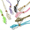 Pendant Necklaces DIY Adjustable Length Necklace Cord Empty Stone Holder Replacement Natural Quartz Crystal Net