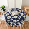 Tischtuch Ditsy florale runde Tischdecke Blau Blooming Grove Polyester Kawaii Hochzeits Geburtstagsfeier Design Cover Cover