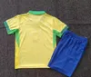 Kids Brasil Futbol Formaları Copa America Kupası Brazils Gömlek Vini Jr Richarlison Pele 2004 Vintage Neymar Camisa de Futebol Brasil Çocuk Kiti