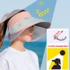 Summer Women Outdoor UV Protection Visirs Drawout förstorad Brim tom Top Hat Korean Flower Big Bucket Hats Sun Beach240409