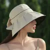 Chapeau de soleil avec protection UV largeur version coréenne de bord large pour les femmes en écran solaire d'été et en polyvalence Bowknot Hat240409