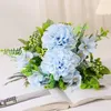 Decorative Flowers Simulation Chrysanthemum Hydrangea Bouquet Silk Fake Flower Auditorium Decor Artificial Table Tennis Plant