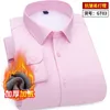 Camicie casual maschile 2024 in pile calda più spessa Solid Business Office versatile Tops Men Autumn Inverno