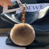 Wholesale Cat Keychain Cute Bag Pendant Pom Pom Key Chain Charm Plush Key Ring Buckle Women Girls Ladies