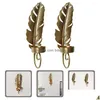 Candle Holders 2 Pcs Wall Hanging Holder Metal Wrought Iron Vintage Sconce Gold Candelabra Drop Delivery Home Garden Dhgbh