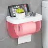 Wandmontage badkamer tissue box punch-vrij telefoonhouder rek toiletpapier houder waterdicht plank organisator papieren handdoekhouder