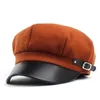 Berets katoen vaste kleur militaire hoed herfst zeeman voor vrouwen platte top vrouwelijke reiskadet kapitein cap 08