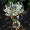 High-footed crystal lotus candlestick butter lamp base wedding supplies crystal ornaments lotus Buddhist supplies