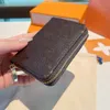 2024 Luxury Designer Bag Small Wallet with Canvas and Colorful Leather Lining Fashion Credit Card Bag Zero Wallet