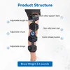 Komzer gångjärn ROM Knee Brace, Post Op Recovery Stabilization, ACL, MCL och PCL -skada, justerbar ortopedisk stödimmobilisator