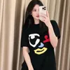 مصمم تي شيرت امرأة قصيرة الأكمام الابتسامة سترة العلامة التجارية متماسكة تي شيرت النساء tshirt الصيف TOE