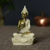 Thai Buddha Figurina Seduta Buddha Statue da collezione Buddha Statue Ornament per il desktop Home Office Scaffale Camera da letto Cabinetto