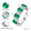 Anelli a grappolo 4 6 mm Lab Emerald Engagement Ring for Women 925 Sterling Silver Oval Cut Synthetic Create Create Gemstone Wedding Besta