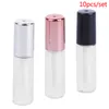 10 Teile leer transparente PE -Lipgloss -Röhrchen Kunststoff Lippenbalsam Röhrchen Lippenstift Mini -Probe Kosmetischer Behälter mit Kappe