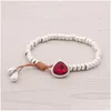 Bärda sträng mode smycken söt romantisk kristallhjärta koreanska par handgjorda pärlor armband vänskap gåva droppe leverans armband dhjxq