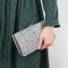 Mulheres elegantes bolsas de embreagem de embreagem elegantes bolsa de embreagem de casamento para festas para festas lantejouno de ombro prateado de lantejoulas 2023 Novo