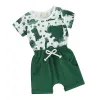 Baby Boy St Patrick's Day Outfit Letter Letter Clover Print T-shirt TOP STROKS