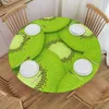 Table Cloth Modern Round Cover Stretch Tablecloths Kiwi Slices With Fruit Pieces Home Decorative