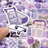 10/30 / 50pcs Ins Style Simple Purple Autocollant Stickercases ordinateur