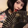 Dekorative Figuren chinesischer Fan 6 -Zoll bestreut Gold und Silber Seide Frauen Retro -Stil japanischer Hanfu Klassischer klassischer Pographie